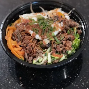Beef bimbimbap bowl