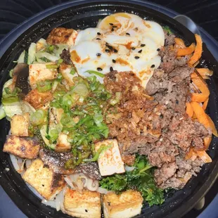 Bulgogi bowl half tofu/half beef!