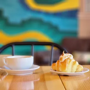 Chai latte &amp; Chai cream croissant