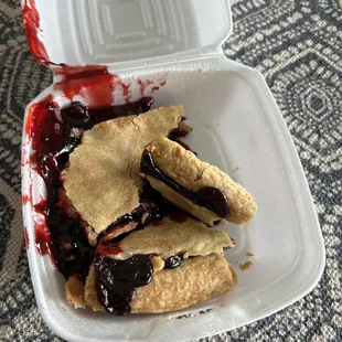 Blueberry pie is absolutely scrumptious