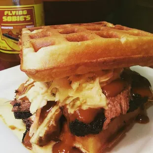 The Twisted Brisket Waffle Sandwich!!!
