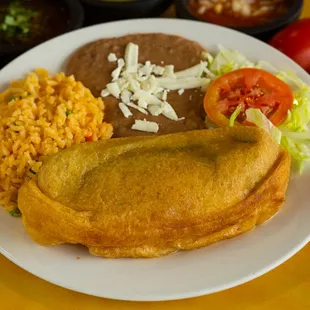 a plate of mexican food