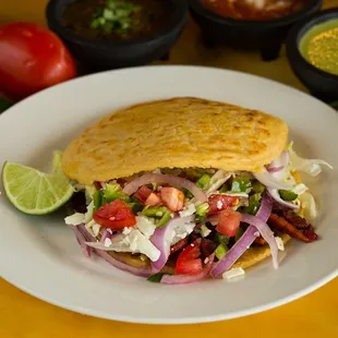 a taco sandwich on a plate