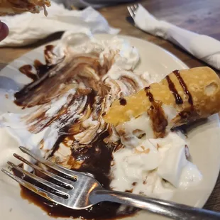 Our devoured cannolis. I did finish that piece and wanted more!