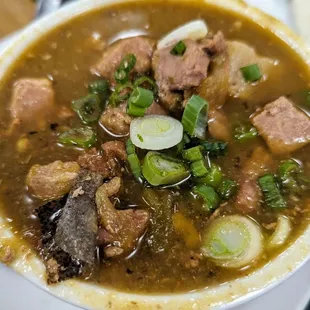 Cup of green chile stew
