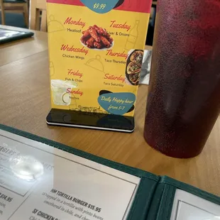Nightly specials
