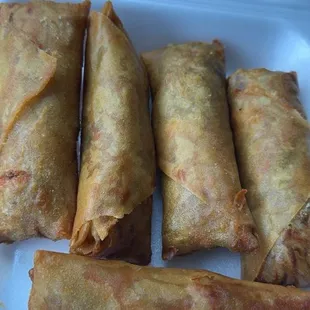 Veggie egg rolls 5 pieces for $8.99