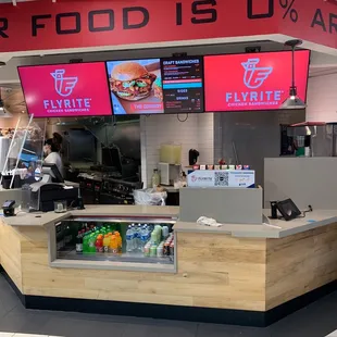 the food counter at the airport