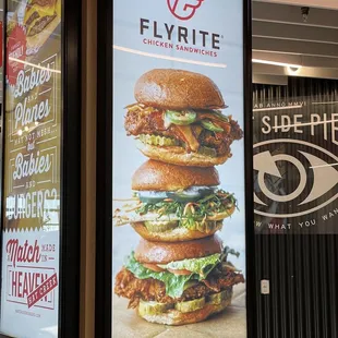 an advertisement for a burger restaurant