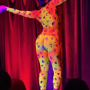 a woman in neon body paint