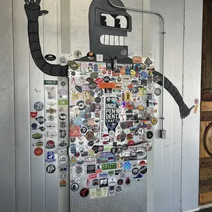 a man made out of stickers
