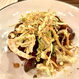 Pork ribs with peanut slaw