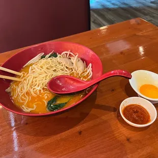 This is what I sent back AND PAID FOR. I asked for spicy miso sauce and got sriracha and chili oil... sigh.