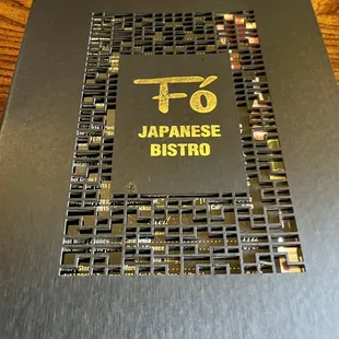 Menu cover