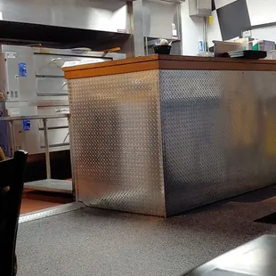 the kitchen of a restaurant