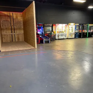 Arcade and ax throwing
