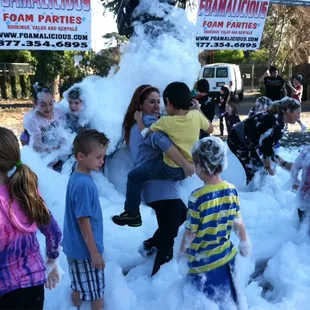 Kids summer camp foam party.