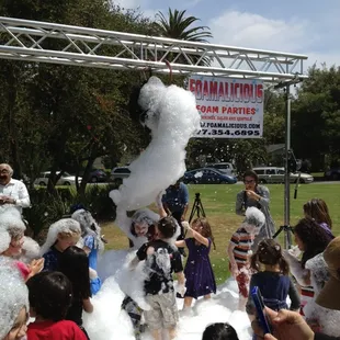 Small kids foam party. X1 foam machine