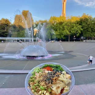 Large Bowl (3 protein) with salmon, ahi tuna, and yellowtail