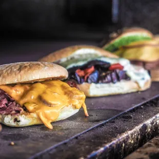 a variety of sandwiches