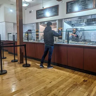 only one person in line at 12:30pm