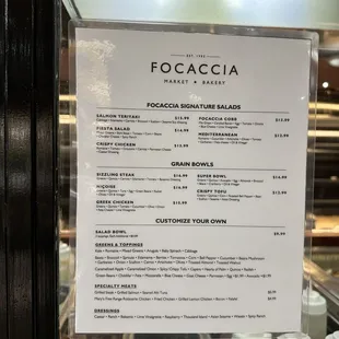 menu