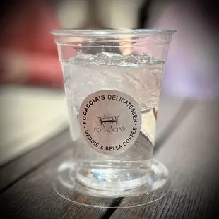 a glass of ice water