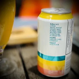 a can of beer on a table