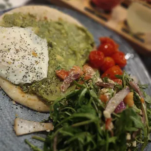 Avocado naan breakfast