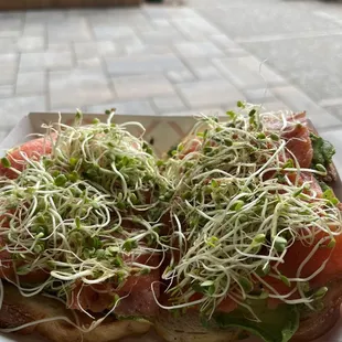 Avo toast with lox.