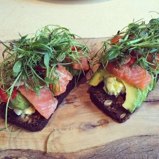 Smoked salmon smorrebrod