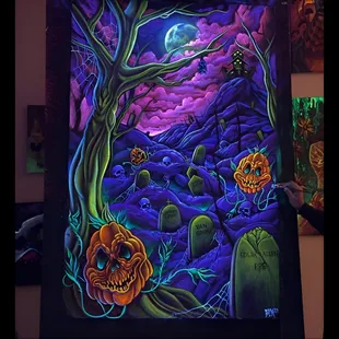 DarkFX Luminescent paint used.