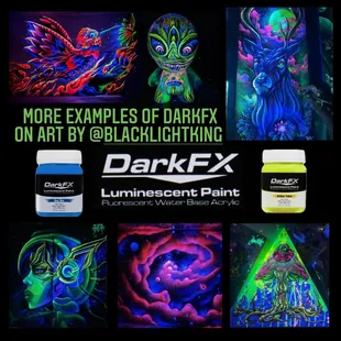 Art using DarkFX luminescent paint.