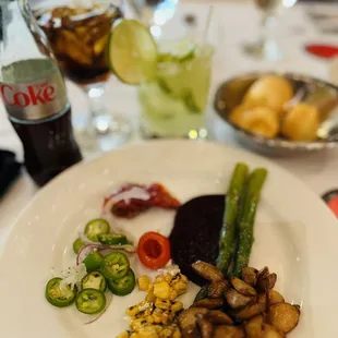 Small serving of salad - saving room for the meats.