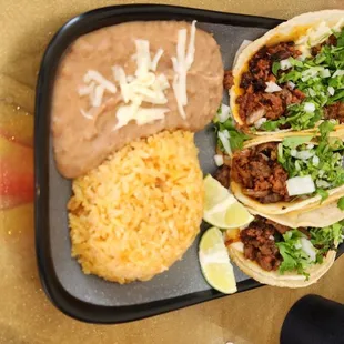 Chorizo &amp; beef taco plate