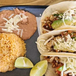 Chicken avocado taco plate