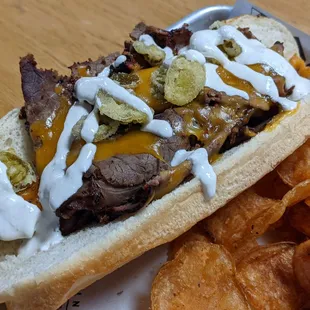 Pit Pulled Beef Sandwich