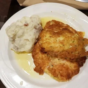 Chicken romano with mashed potatoes