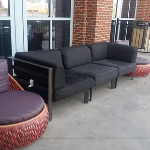 Lounging outside the restaurant