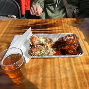 Garlic Parm and Korean with a brewski and the homie