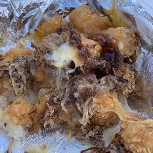 Pulled pork BBQ tots - THE BEST