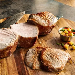 Pork Picanha - Lightly seasoned, tender, fire-roaster and carved tableside.