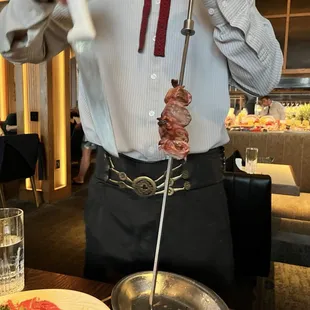 Meat being served tableside