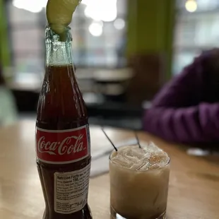 Cuba Libre(left) and spiced Horchata