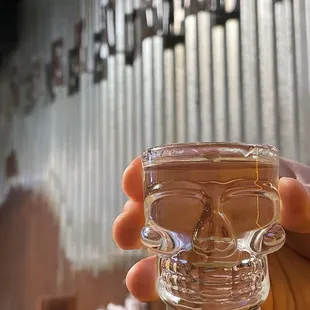 Patron. Cute glass ! Generous serving.