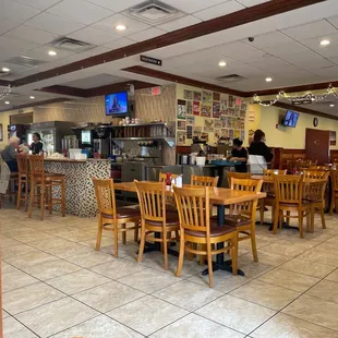 a view of the dining area