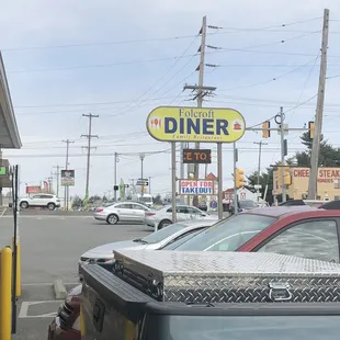 Our view of its sign from outside