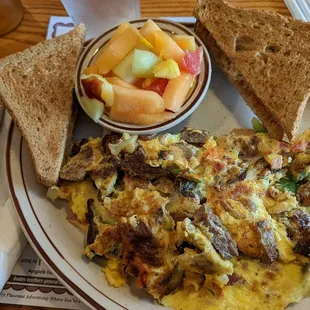 Steak omelette