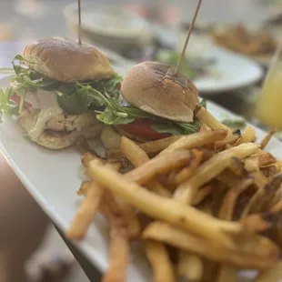 Crab cake sliders w/fries