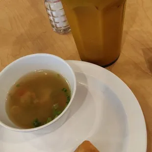 Thai tea and free appetizer